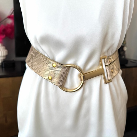 Chico's Accessories - Chico's Metallic Snake Pattern Belt